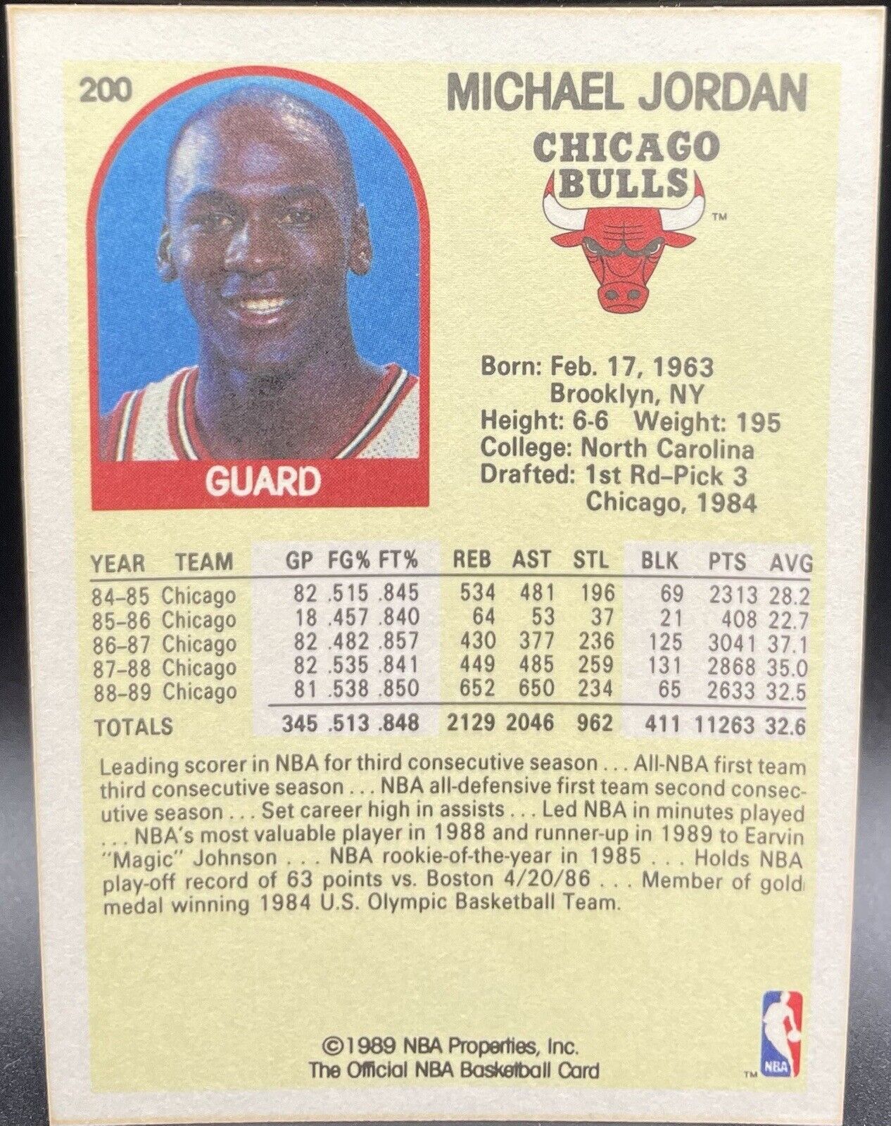 1989 NBA Hoops - #200 Michael Jordan Chicago Bulls 🔥🔥🏀