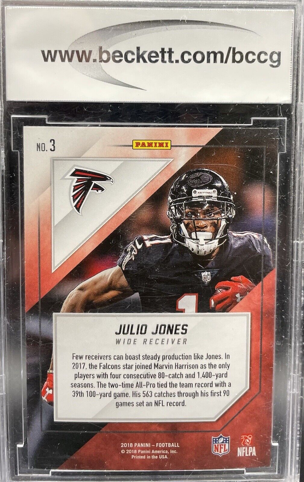 2018 Panini MJH Exclusive Julio Jones #3 BCCG 10 Atlanta Falcons HOF Graded Card