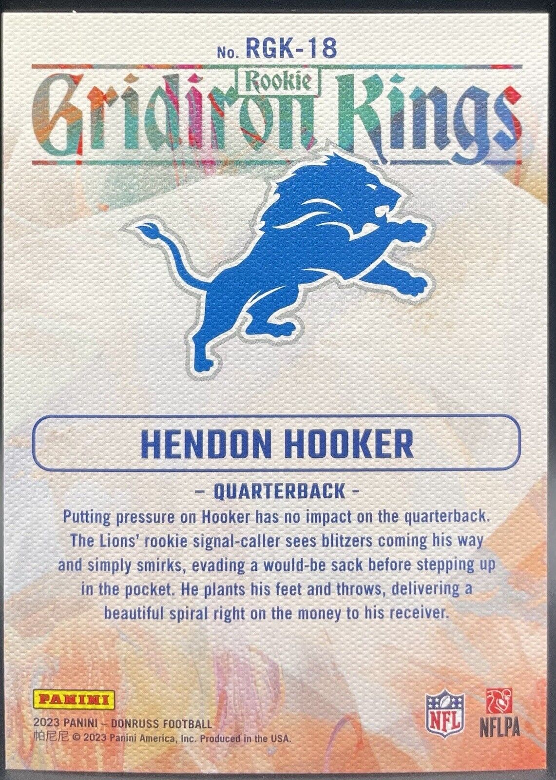 2023 Panini Donruss - Rookie Gridiron Kings #RGK-18 Hendon Hooker (RC)