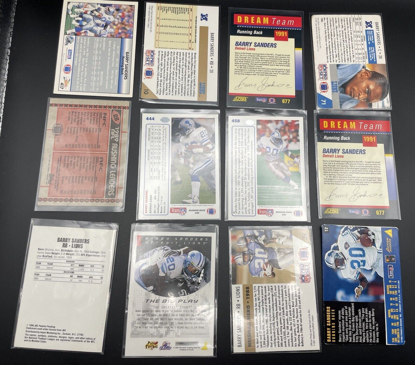 Barry Sanders 1990-1997 Upper Deck, Score, Pinnacle, Collect A Books, HOF...