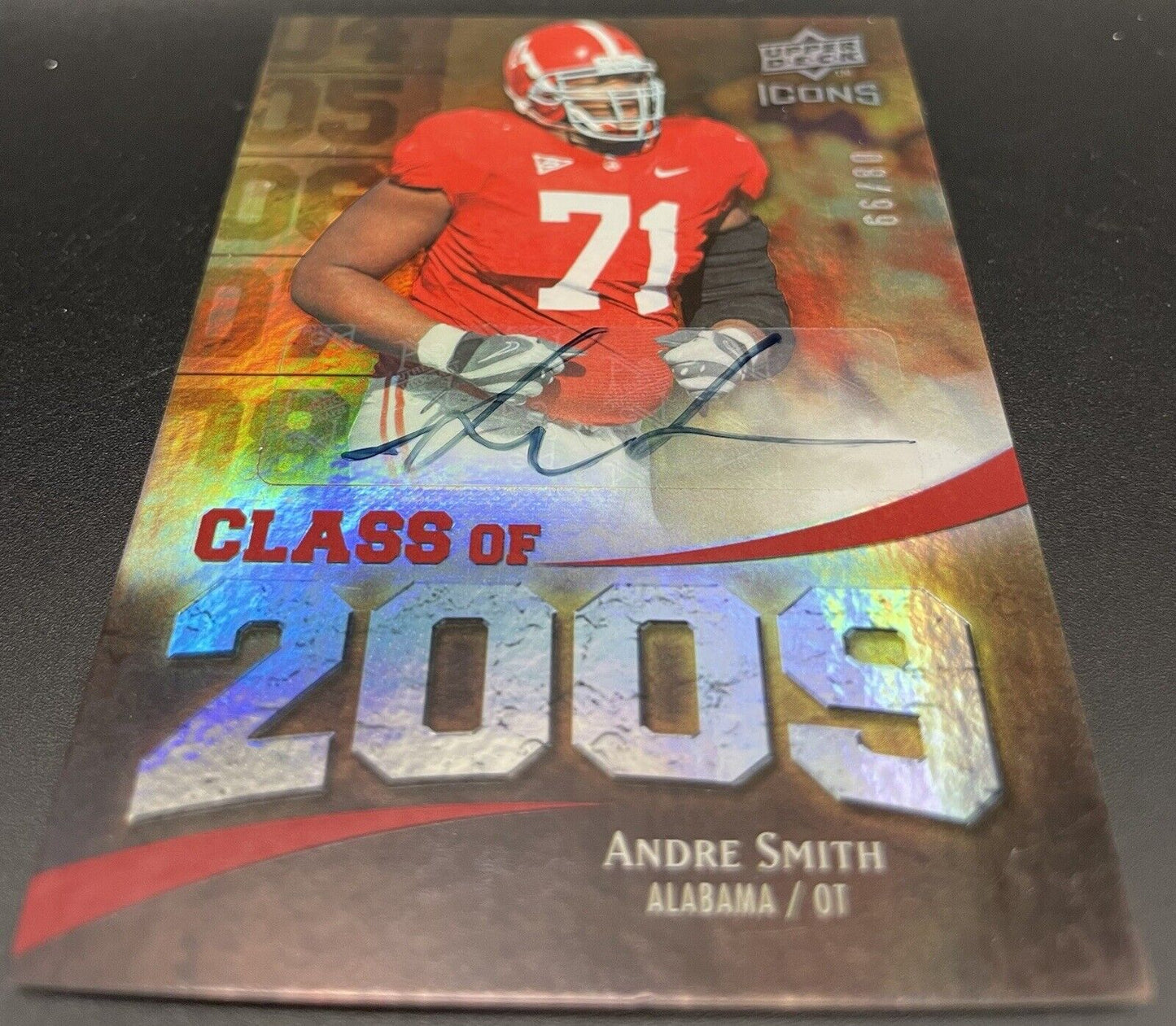 Andre Smith 2009 UD Icons #2009-AS RC Autograph 08/99 Cincinnati Bengals