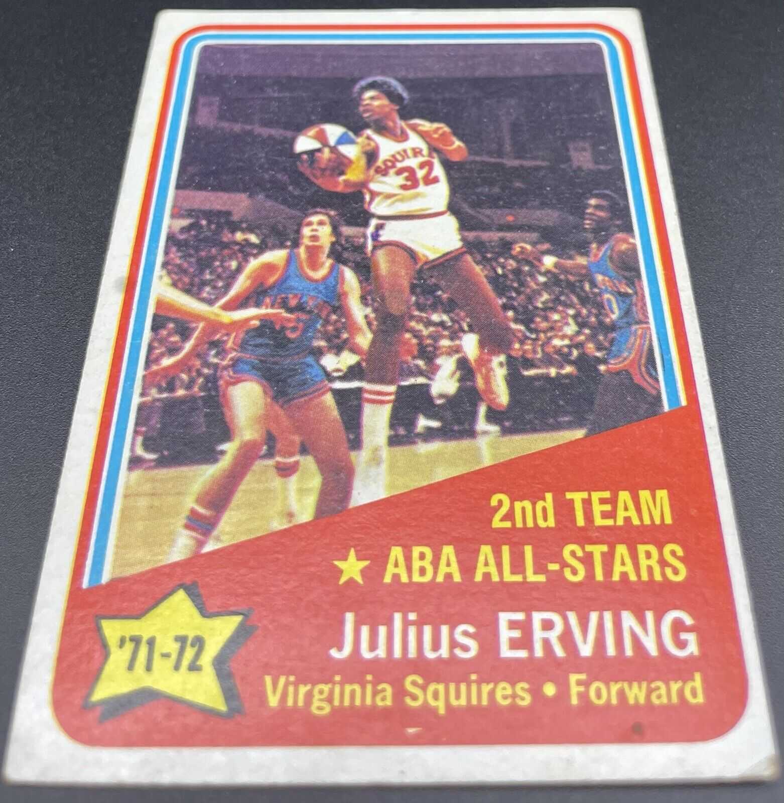 Julius Erving rookie card 1972 Topps #255 Virginia Squires HOF Dr. J