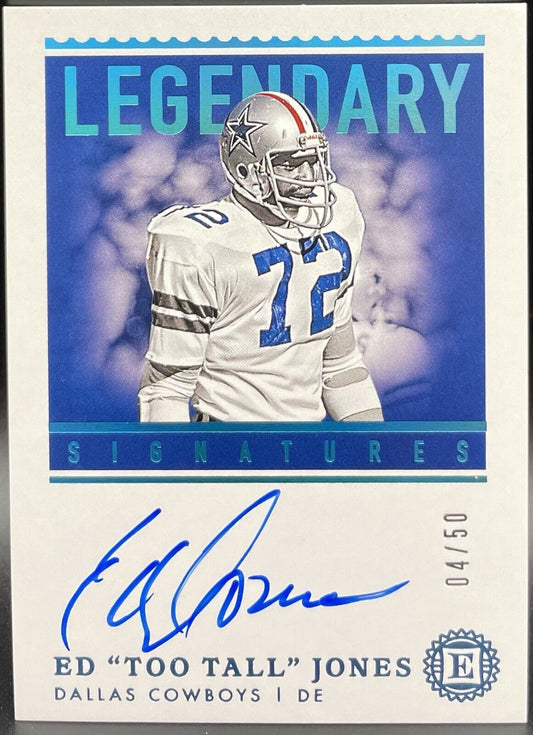 ED “To Tall Jones” Jones 2020 Panini Encased #LS-EJ Auto, 04/50 Dallas Cowboys￼