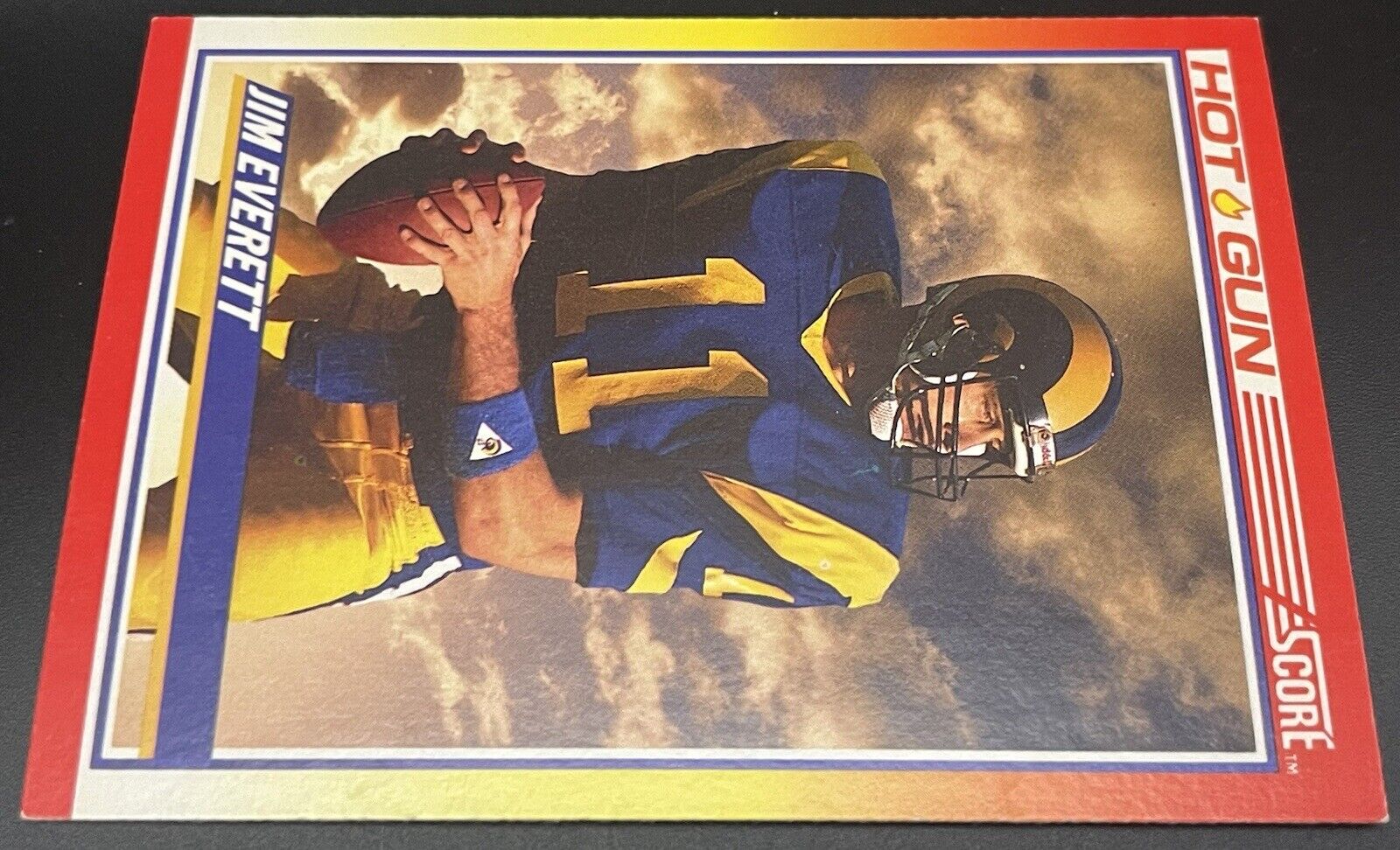 1990 Score Football Jim Everett Hot Gun Los Angeles Rams #312