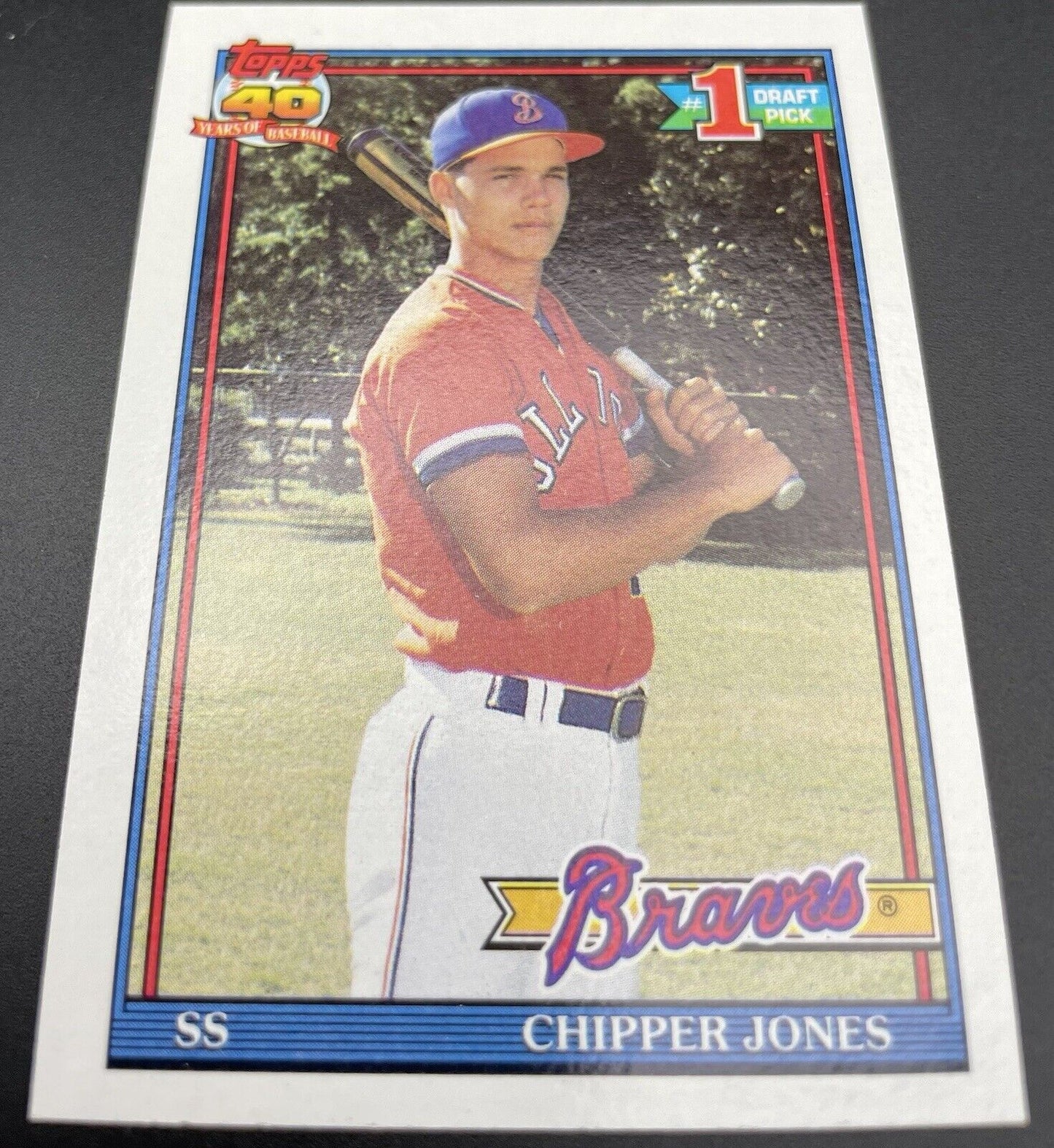 Chipper Jones 1991 Topps #333 Number One Draft Pick Atlanta Braves RC