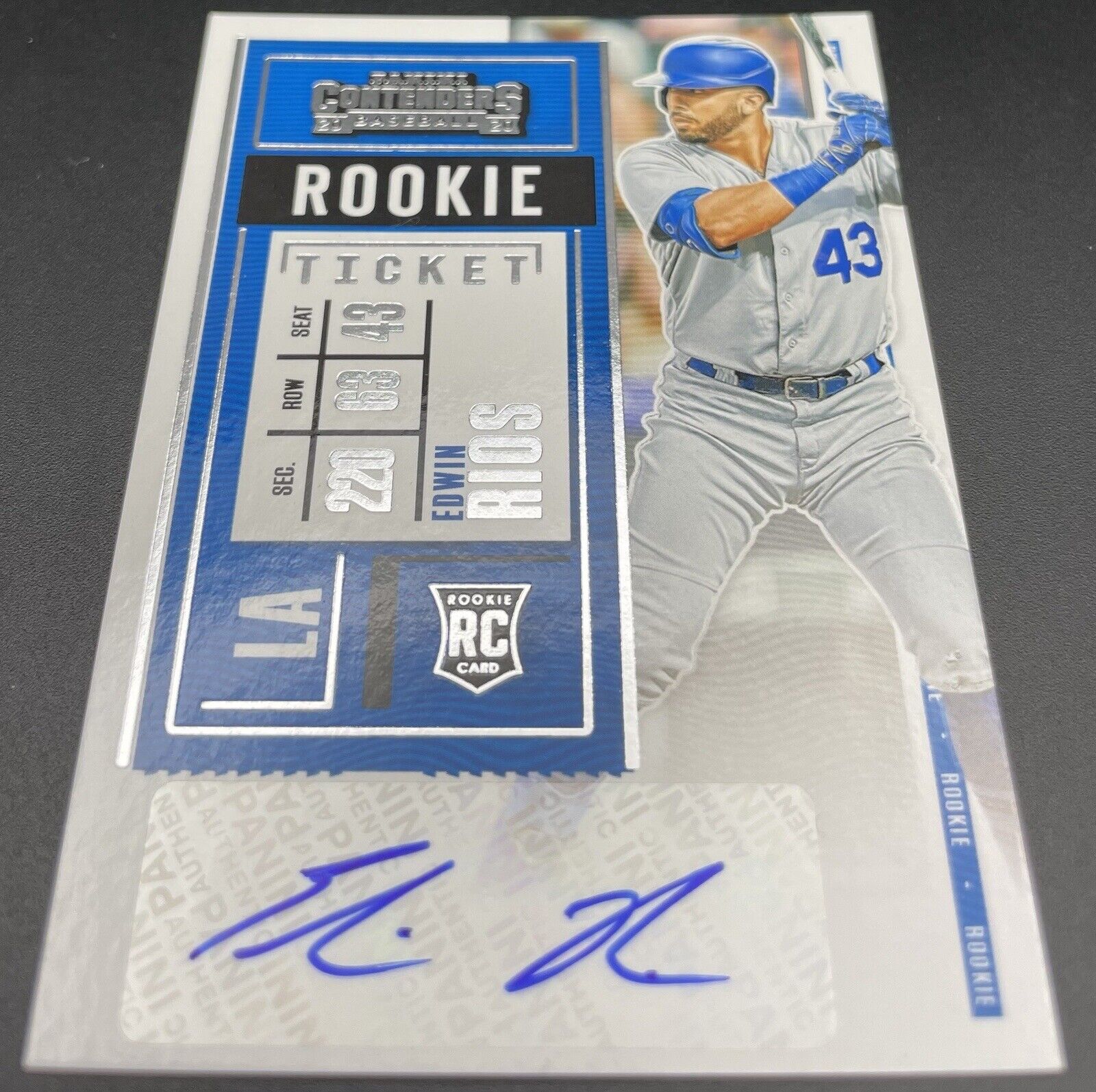 2020 Panini EDWIN RIOS AUTO RC Contenders #129 Rookie Autograph LA Dodgers