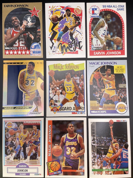 Magic Johnson 1989 - 2013 NBA Hoops, Pinnacle, HOF Los Angeles Lakers