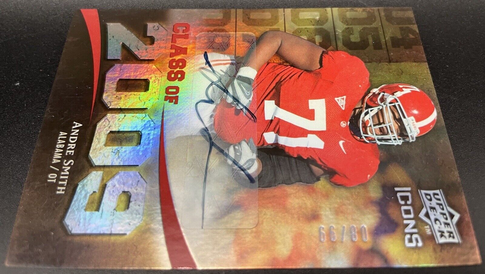 Andre Smith 2009 UD Icons #2009-AS RC Autograph 08/99 Cincinnati Bengals