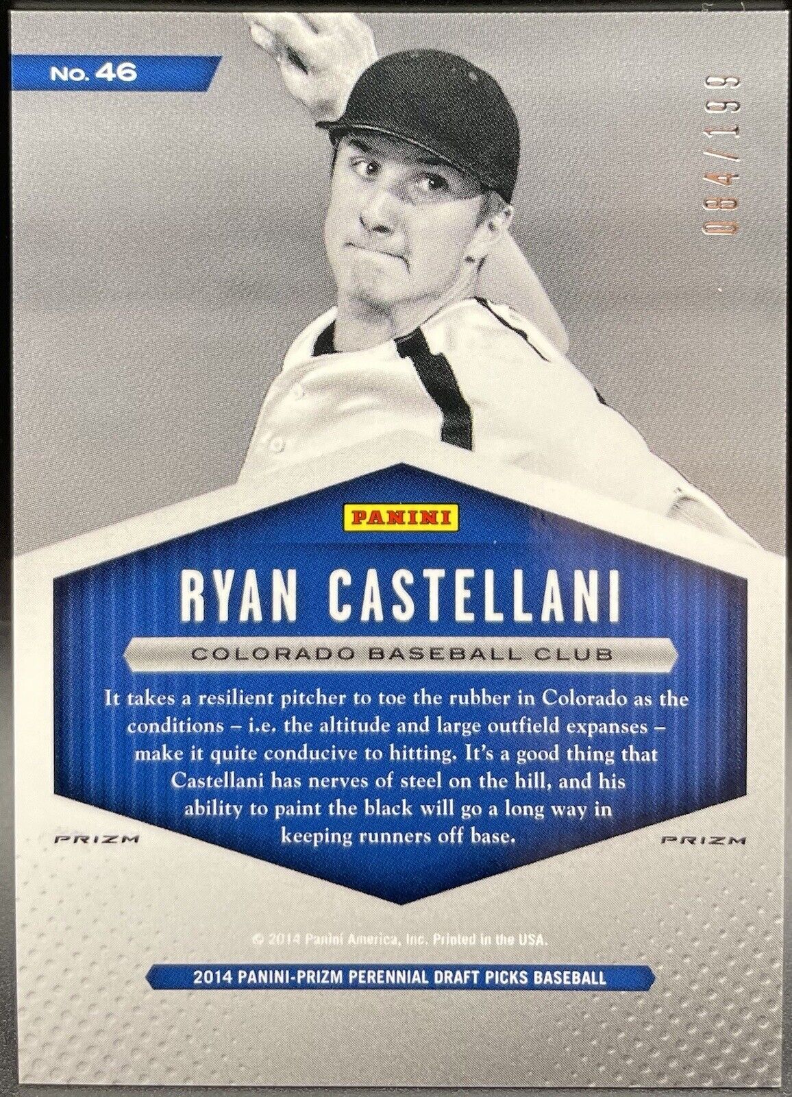 Ryan Castellani 2014 Panini Prizm #46 Draft Picks /199 Colorado Rockies