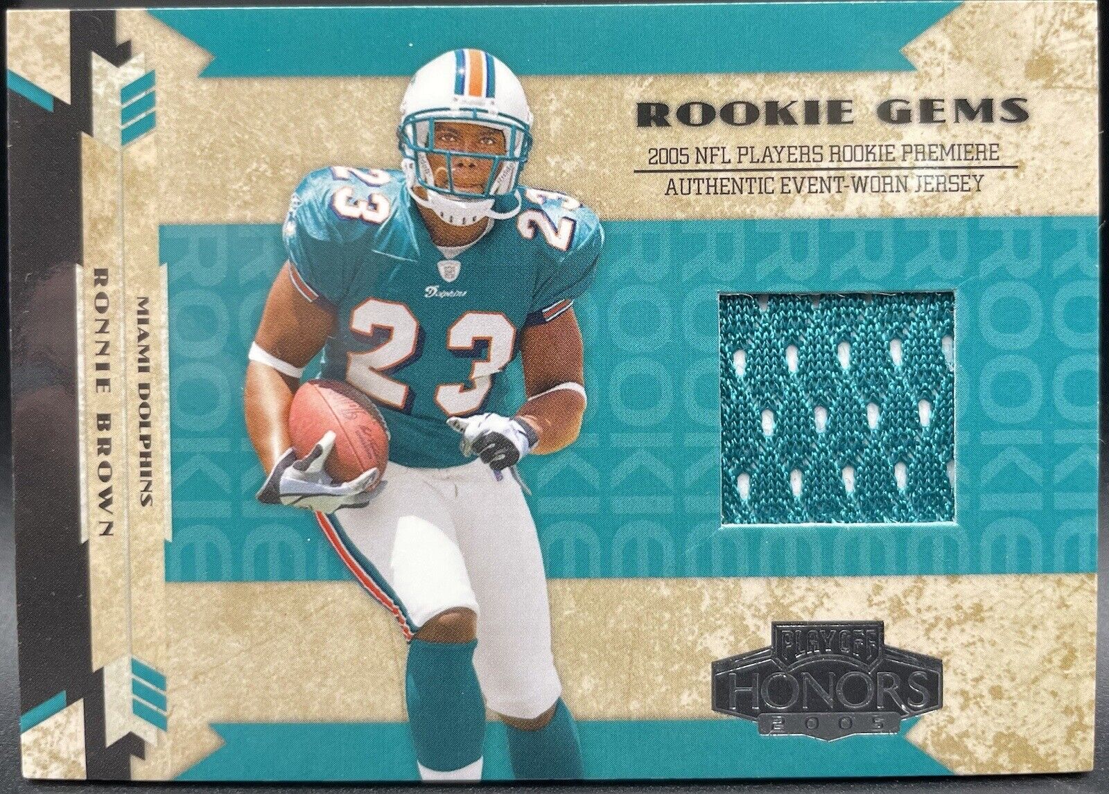 Ronnie Brown 2005 Donruss Playoff Honors #RG-221 Patch /750 RC Miami Dolphins