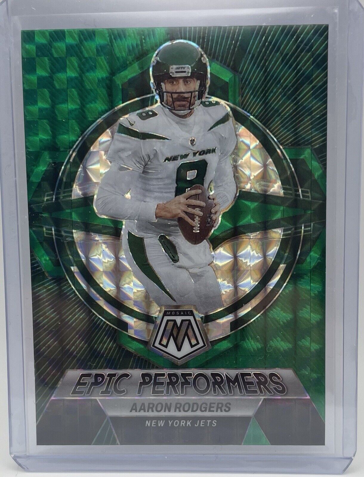 2023 Mosaic - Aaron Rodgers Epic Performers Green Color Match #EP-AR - Jets 🔥🏈