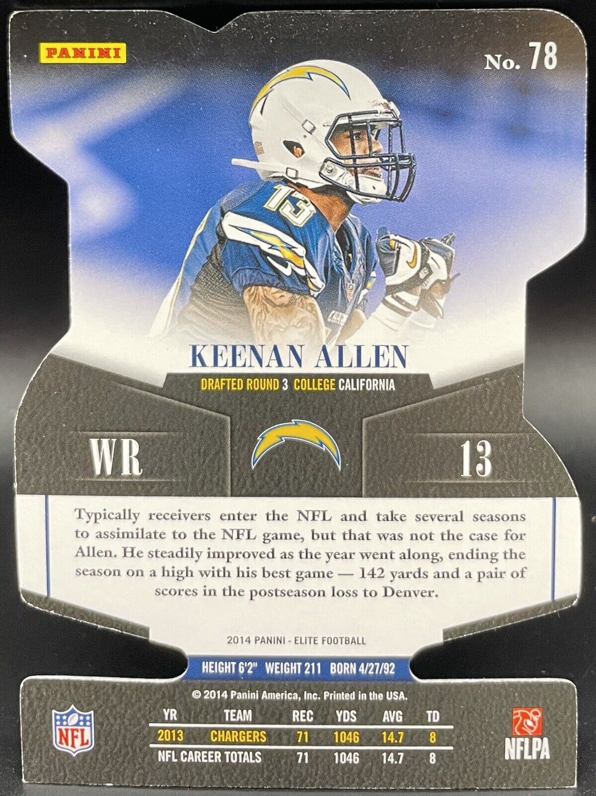 Keenan Allen 2014 Panini Elite Blue #78 Dye Cut, /87 San Diego Chargers ￼