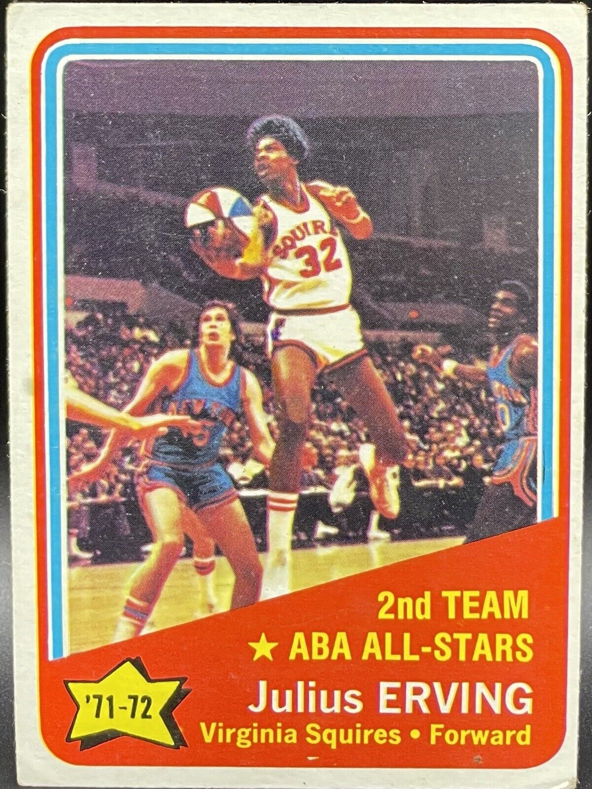 Julius Erving rookie card 1972 Topps #255 Virginia Squires HOF Dr. J