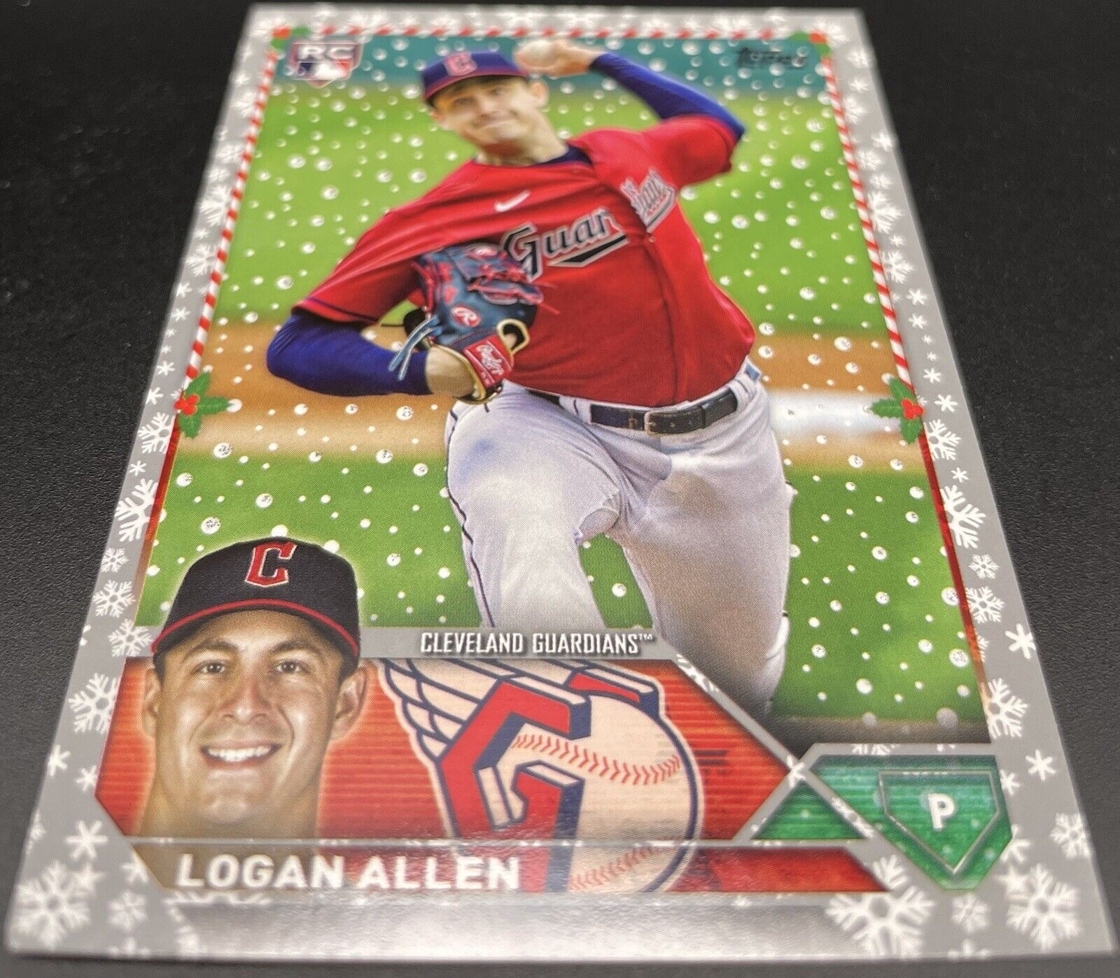 2023 Topps Holiday Logan Allen Rookie Metallic Parallel #H46 Cleveland Guardians