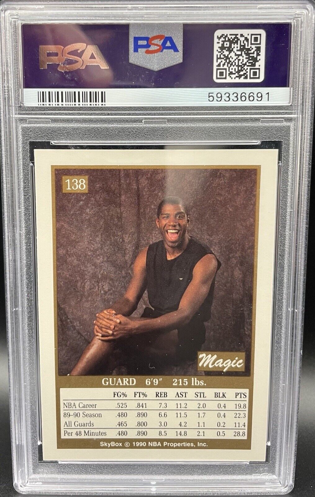 EARVIN MAGIC JOHNSON 1990-91 Skybox #138 PSA Mint 9 Los Angeles Lakers HOF NBA