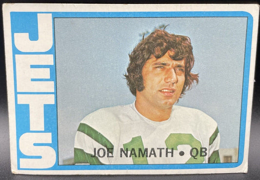 1972 Topps #100 Joe Namath (New York Jets)    HOF!    BROADWAY JOE!   ROLL TIDE!