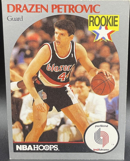 Drazen Petrovic 1990 NBA Hoops Rookie Silver #248 Portland Trail Blazers 