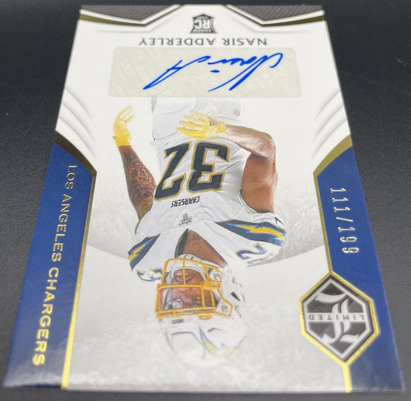 Nasir Adderley 2019 Panini Limited #207 Autograph, 111/199, RC LA Chargers￼