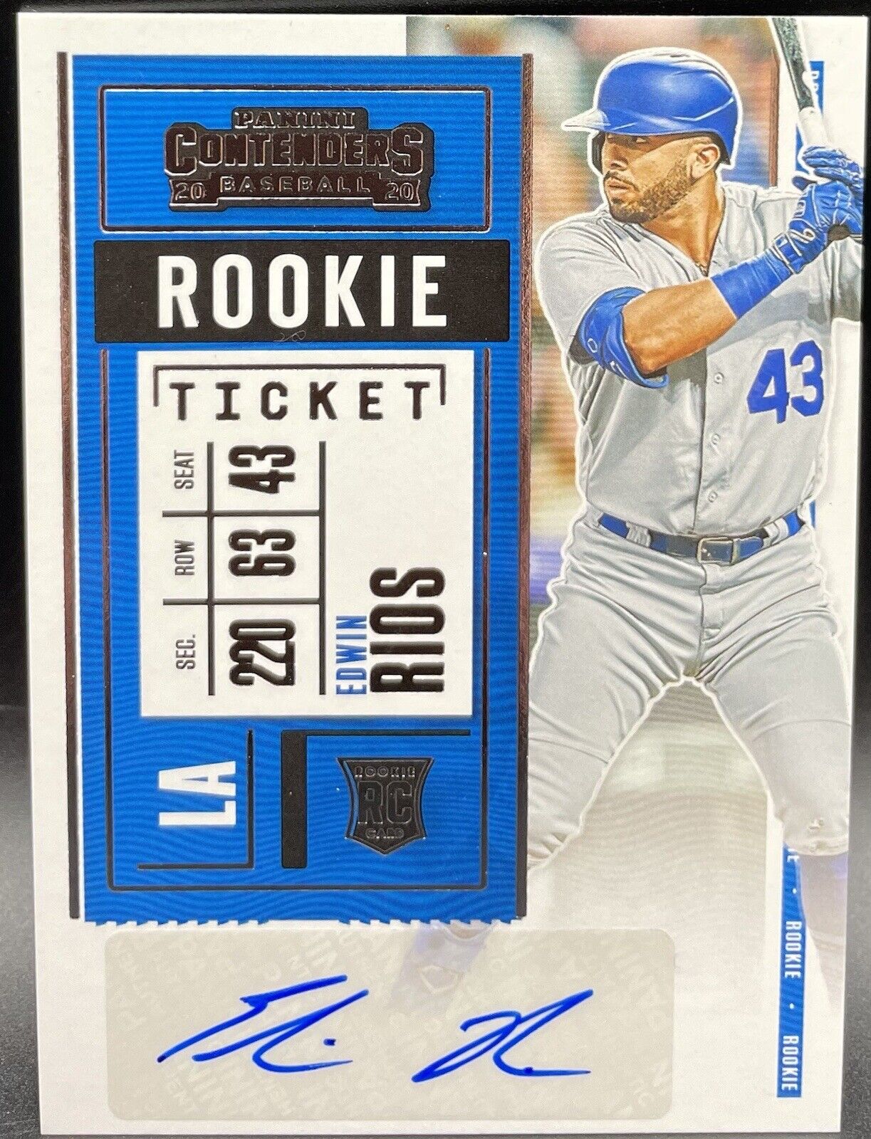 2020 Panini EDWIN RIOS AUTO RC Contenders #129 Rookie Autograph LA Dodgers