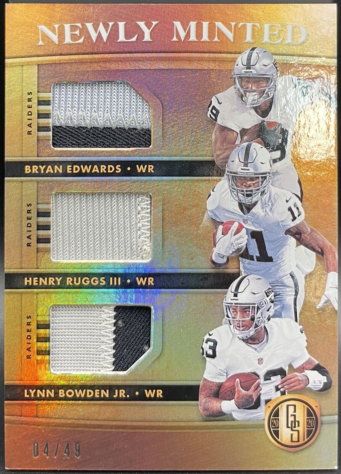 2020 Panini GS New Minted Patch Bryan Edwards, Henry Ruggs III, Lynn Bowden Jr 