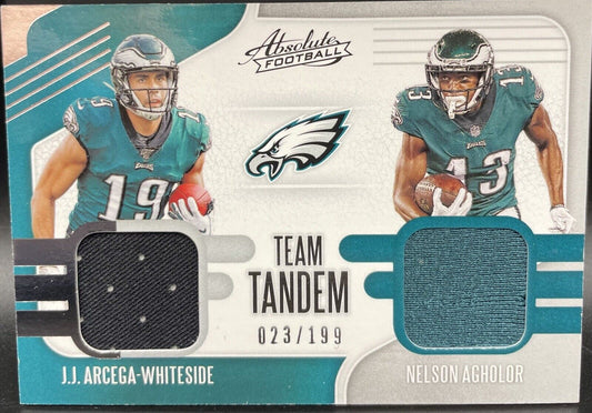 Nelson Agholor 2019 Absolute Memorabilia 2Clr Dual Patch#184/199!Eagles WR