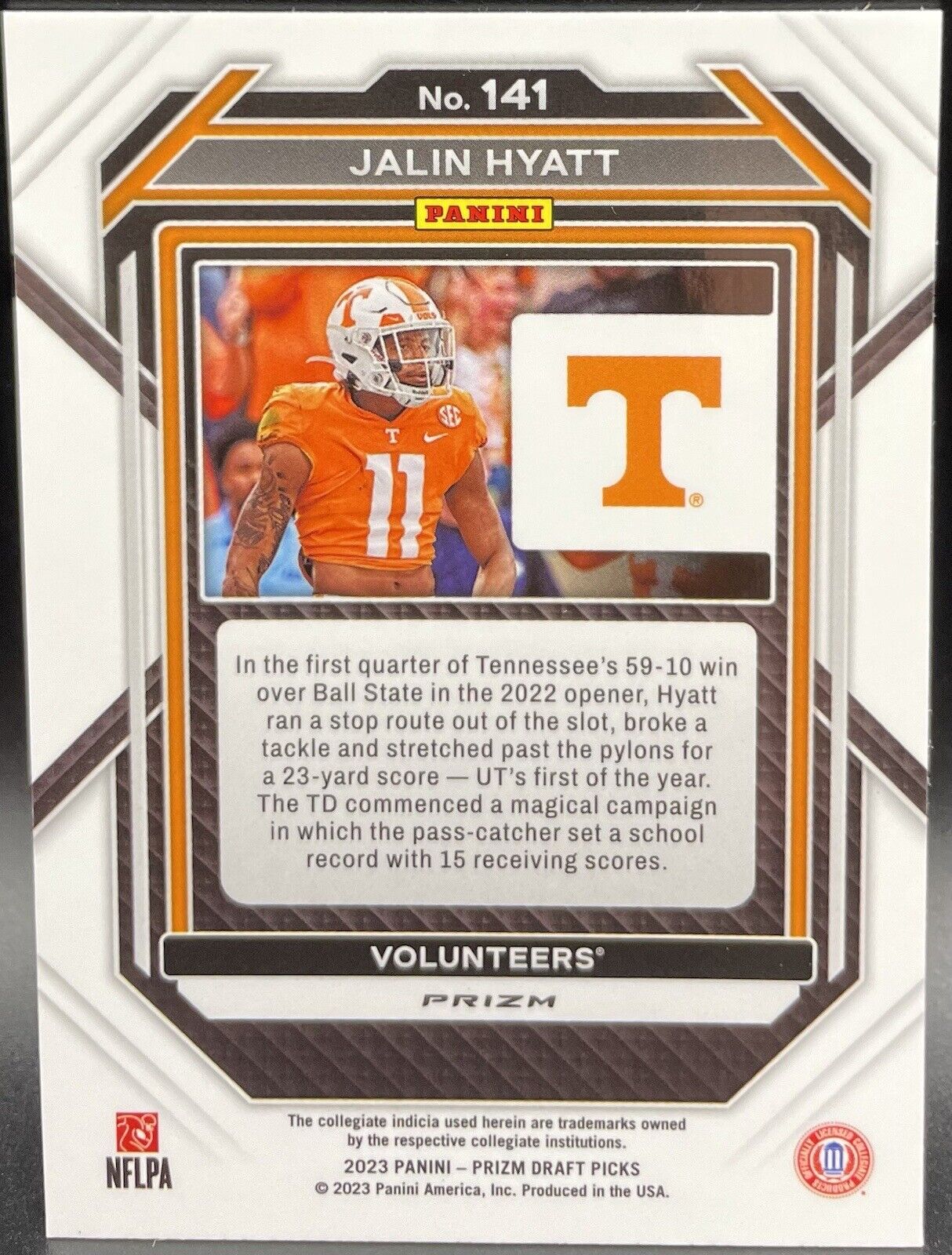 Jalin Hyatt 2023 Panini Prizm Orange Ice RC #378 New York Giants