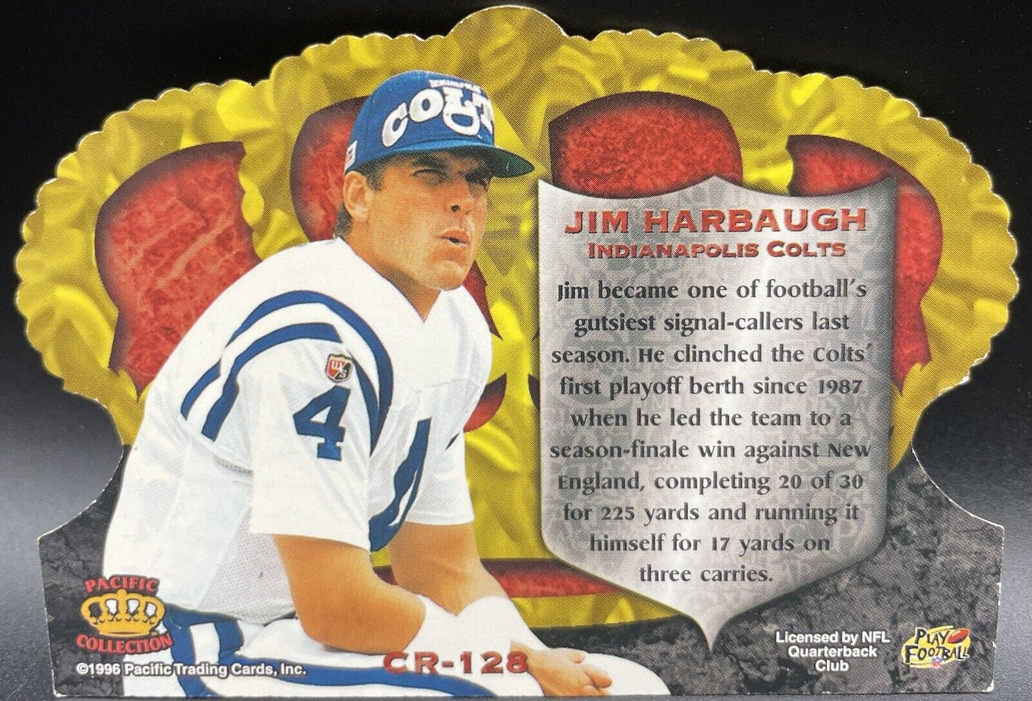 Jim Harbaugh 1996 Pacific Trading Gold Crown #CR-128  Indianapolis Colts