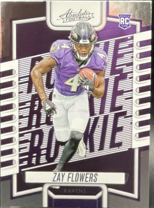 Zay Flowers 2023 Panini Absolute #111 Rookie Card Baltimore Ravens Chrome