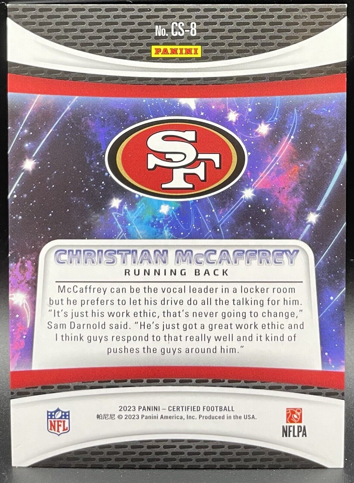 2023 Panini certified Christian McCaffrey #CS-8 San Francisco 49Ers /249  Cert. 