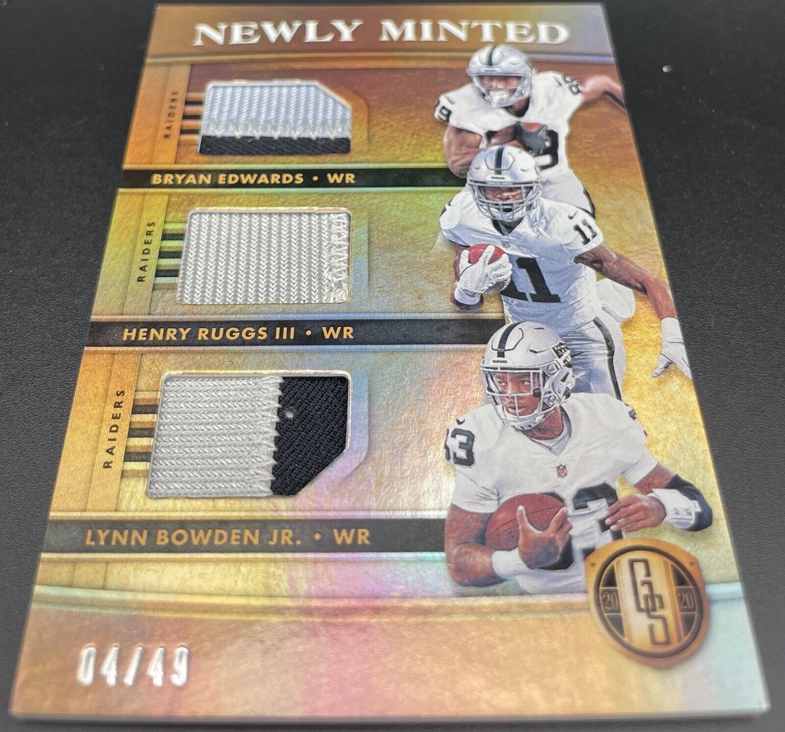 2020 Panini GS New Minted Patch Bryan Edwards, Henry Ruggs III, Lynn Bowden Jr 