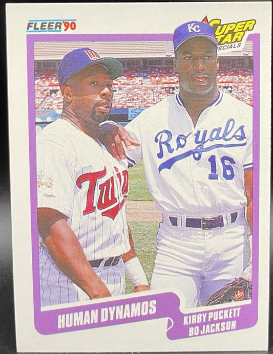 Bo Jackson & Kirby Puckett 1990 Fleer #635 Superstar Specials Twins & Royals