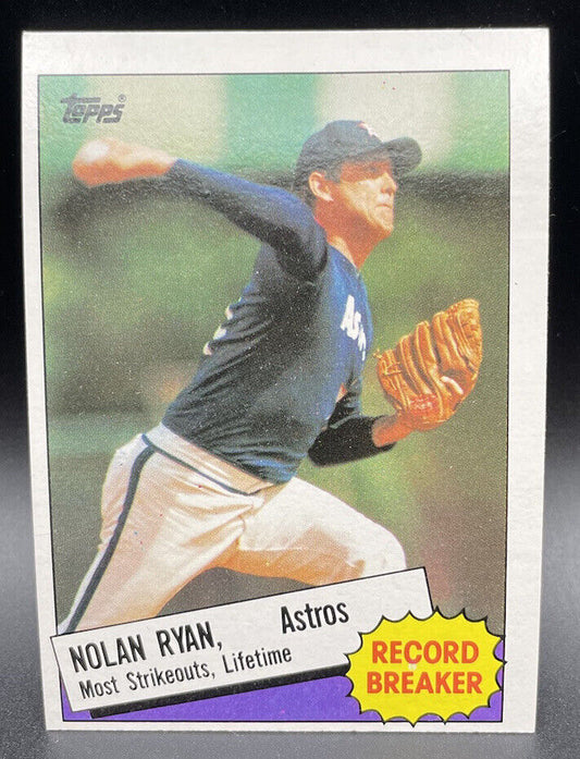 1985 Topps - Nolan Ryan Record Breaker #7 All-Time Leader In Strikeouts ⚾️🔥💥