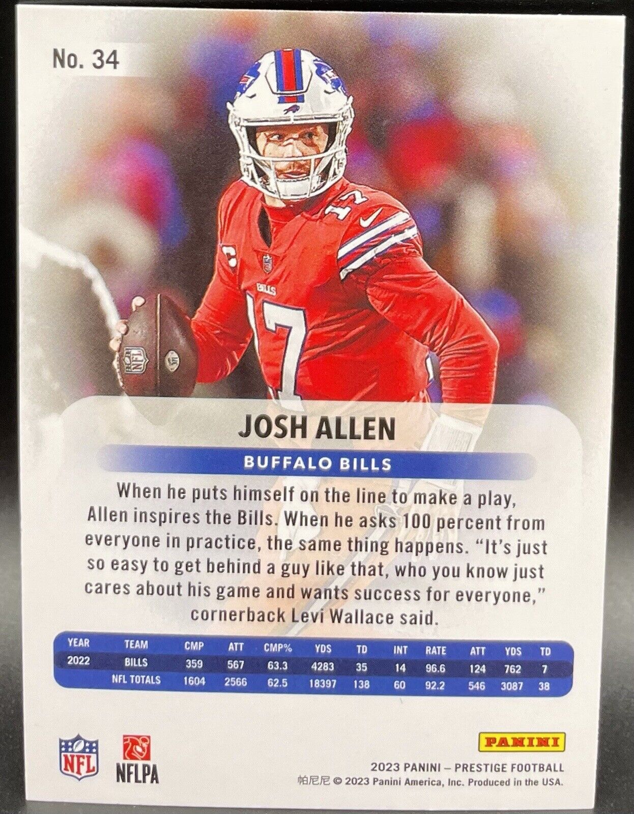 Josh Allen 2023 Panini Prestige #34 Buffalo Bills