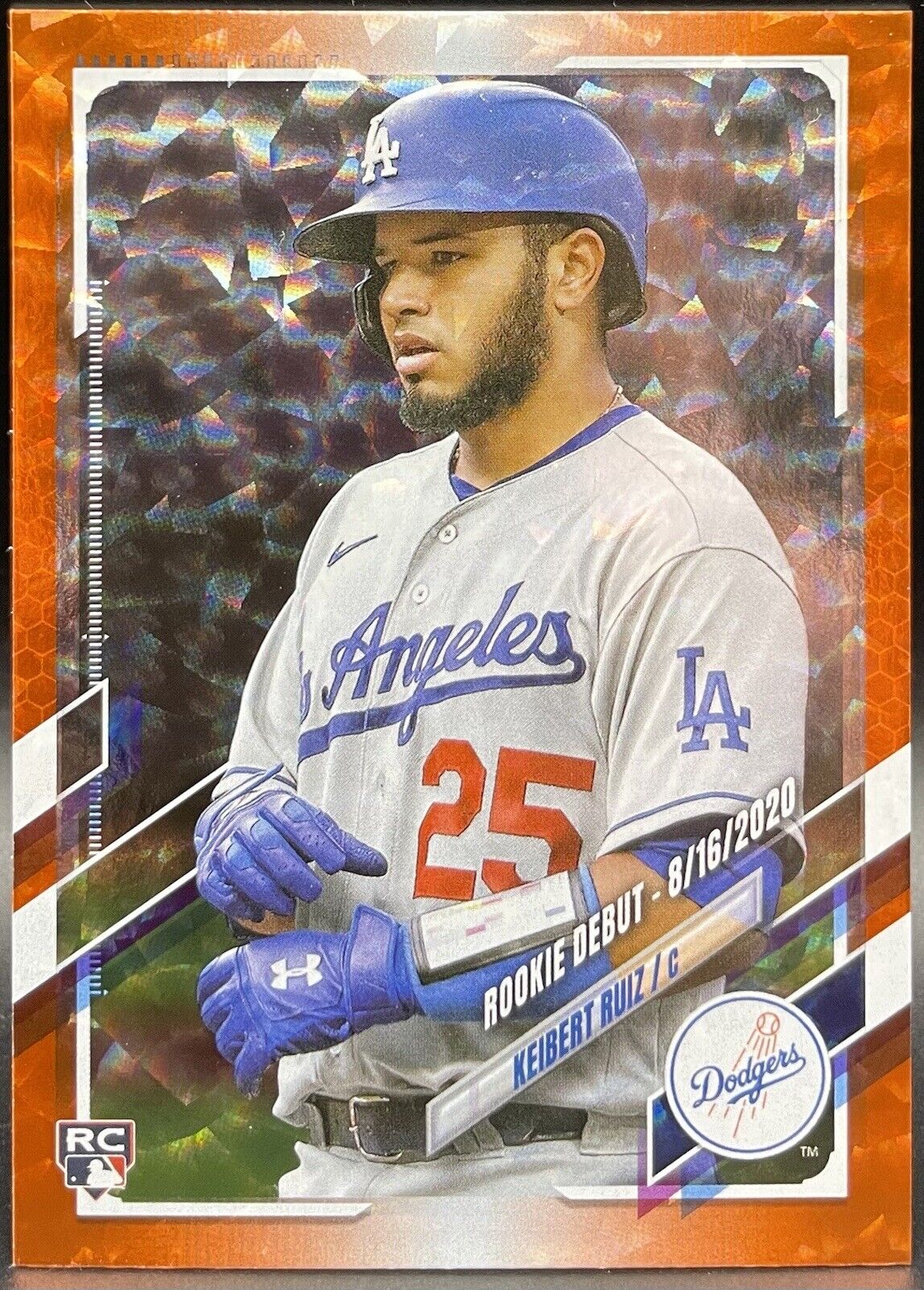 Keibert Ruiz 2021 Topps Orange Foil #US309 Rookie Card /299 Los Angeles Dodgers