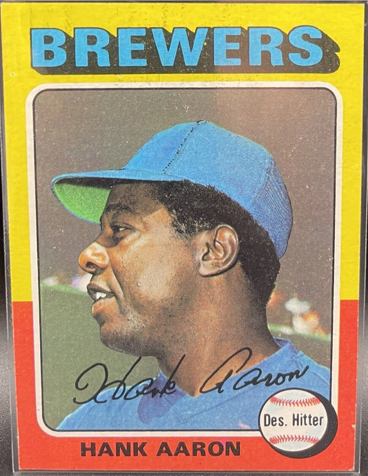 Hank Aaron 1975 Topps #66 Milwaukee Brewers HOF 