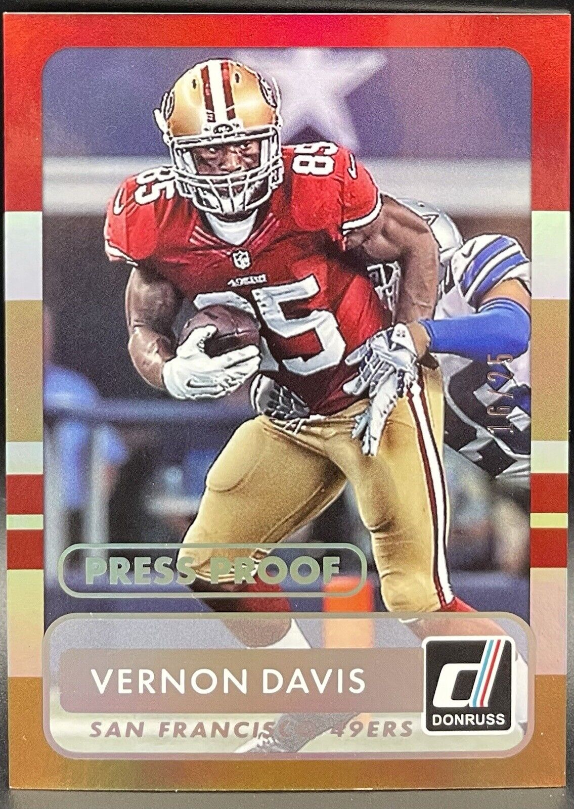 Vernon Davis 2015 Panini Donruss #97 Rookie,  /25 San Francisco 49Ers 