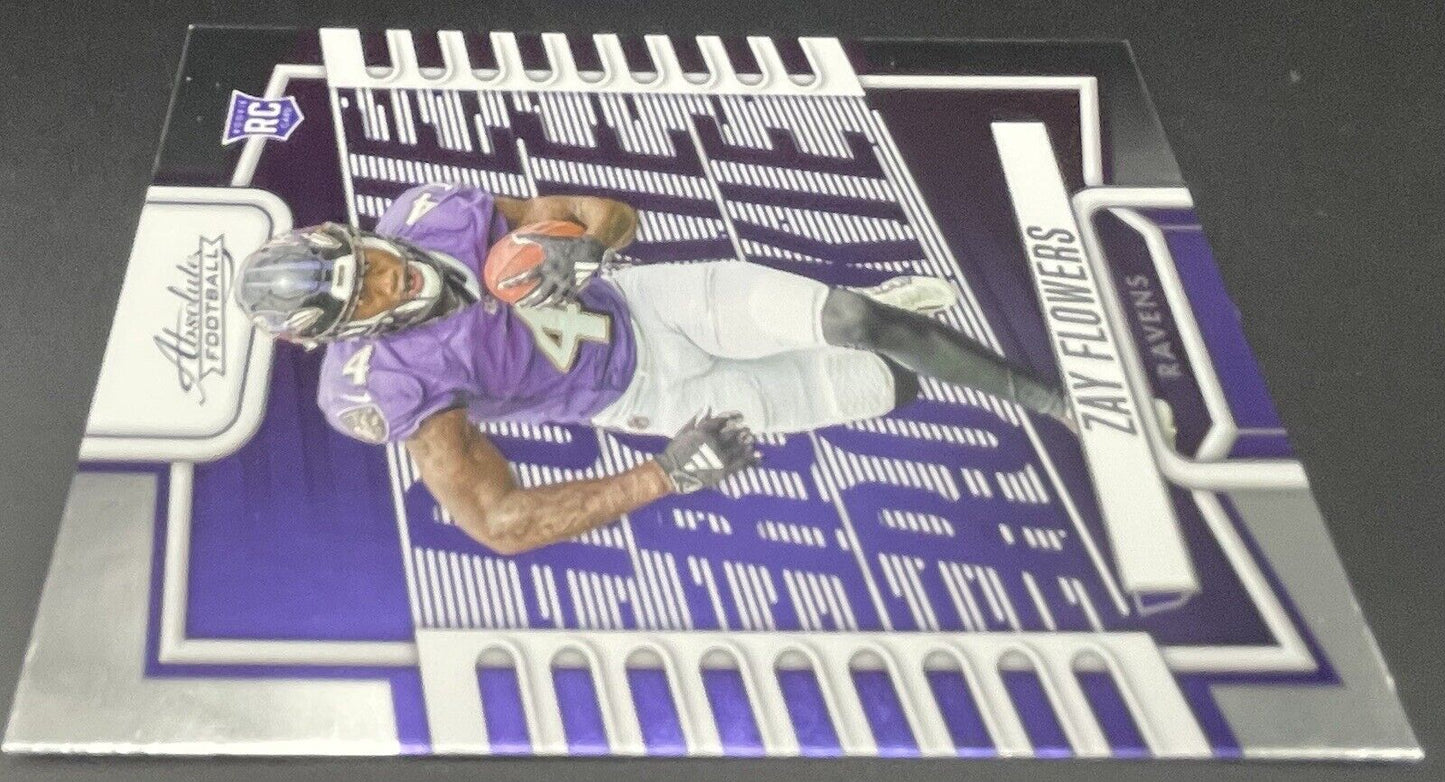 Zay Flowers 2023 Panini Absolute #111 Rookie Card Baltimore Ravens Chrome