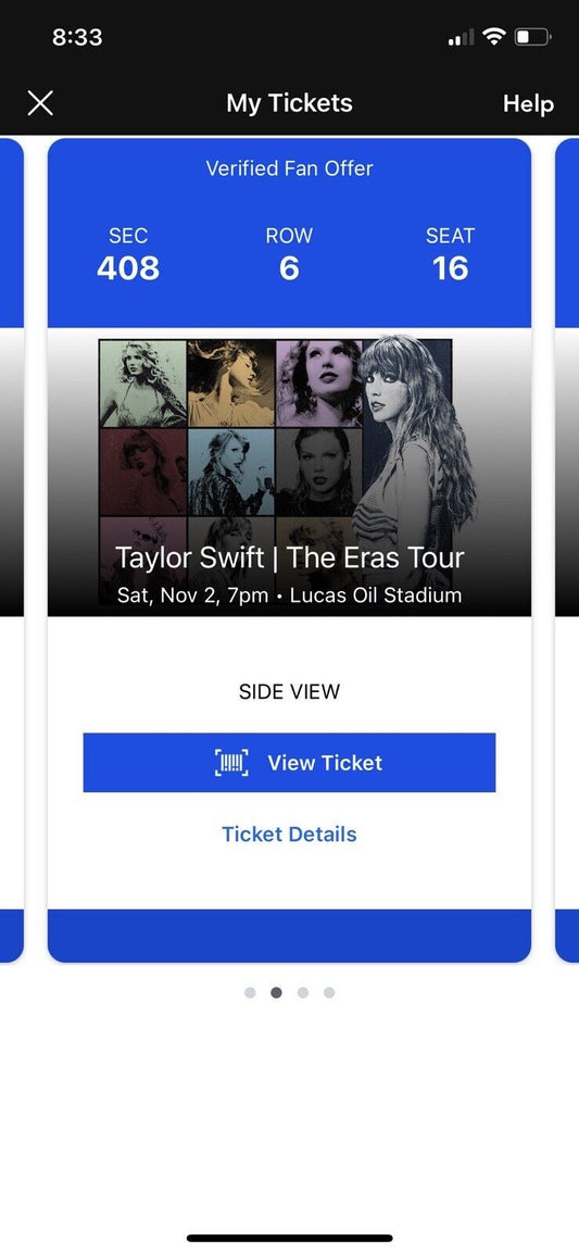 Taylor Swift Eras Tour Saturday Nov. 2nd 2024  Club Level Sec408 Row 6 4 Tickets