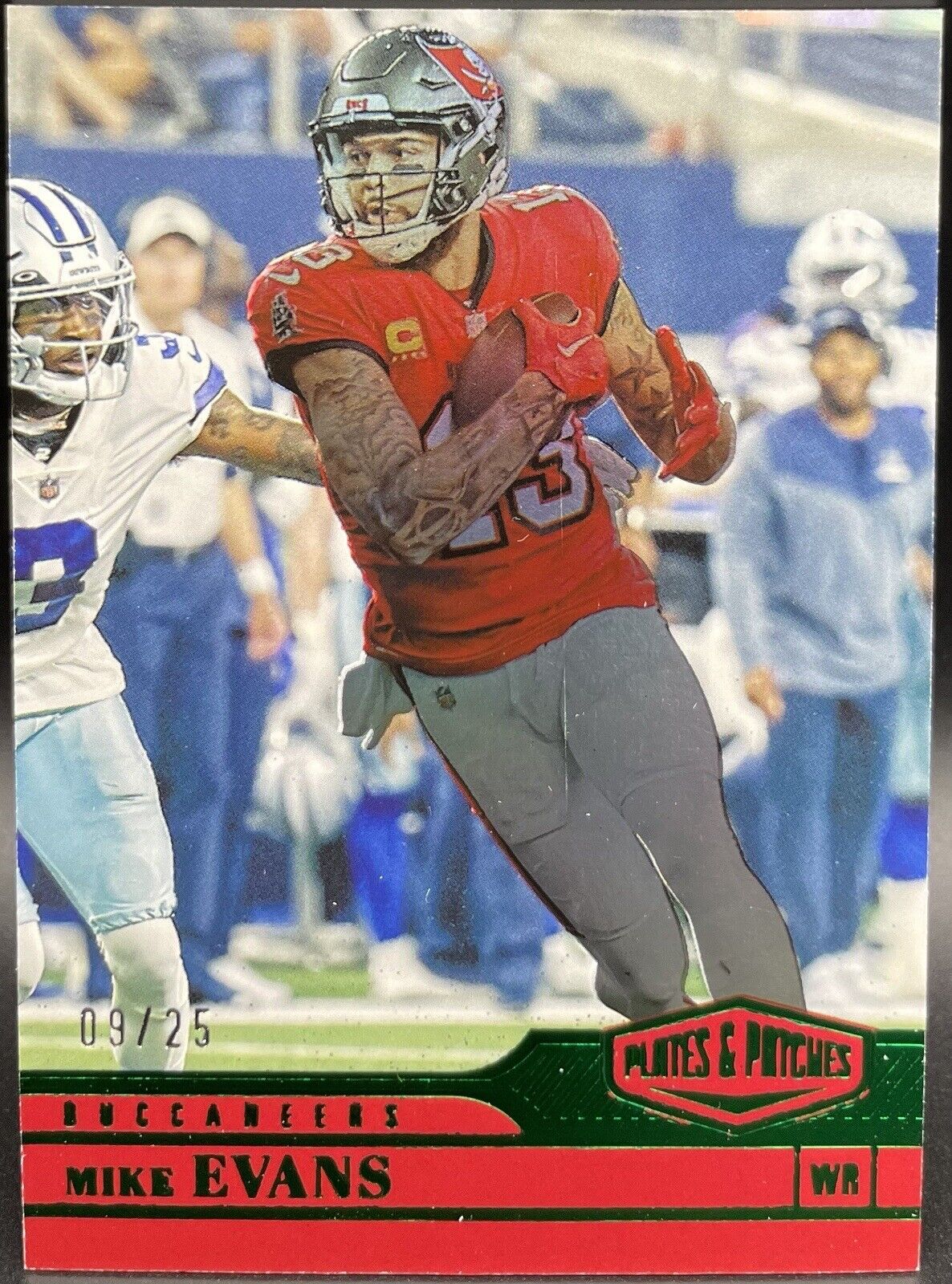 Mike Evans 2023 Panini Plates & Patches #148 Green /25 Tampa Bay Buccaneers