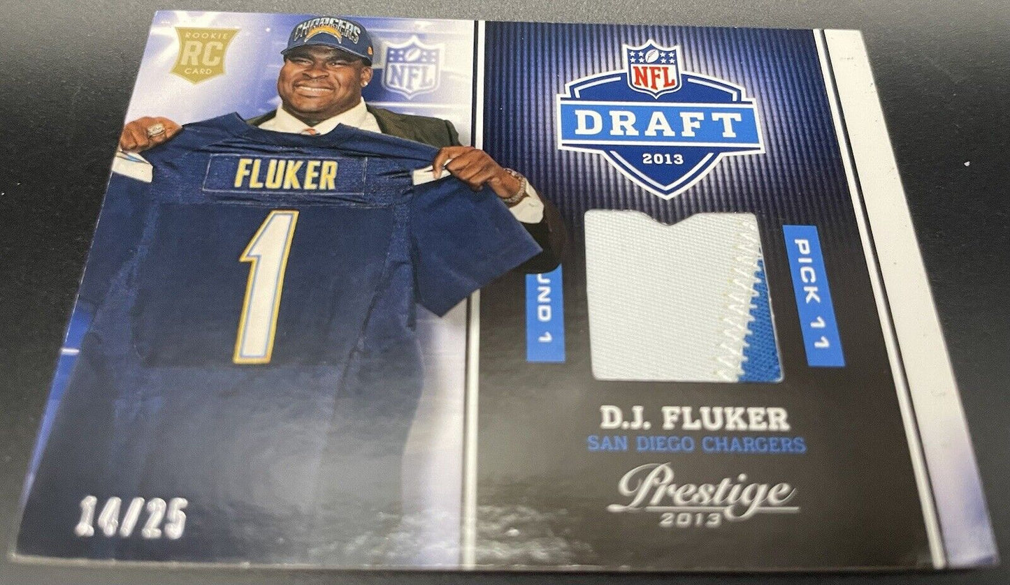 DJ Fluker 2013 Prestige Football Draft Day #11 RC Patch /25 San Diego Chargers