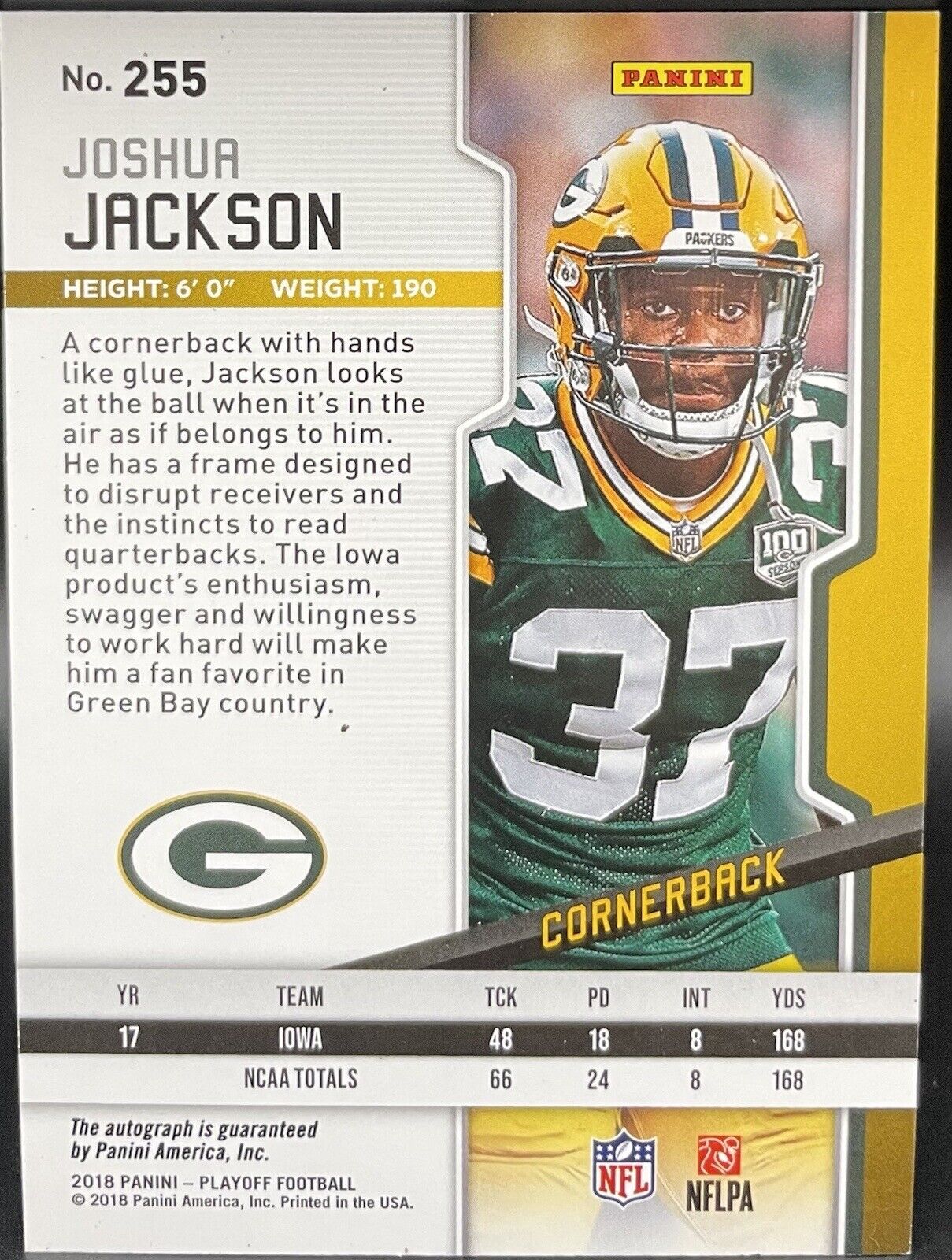 2018 Panini Playoff - Rookies Red Zone Autographs #255 Joshua Jackson (AU, RC)