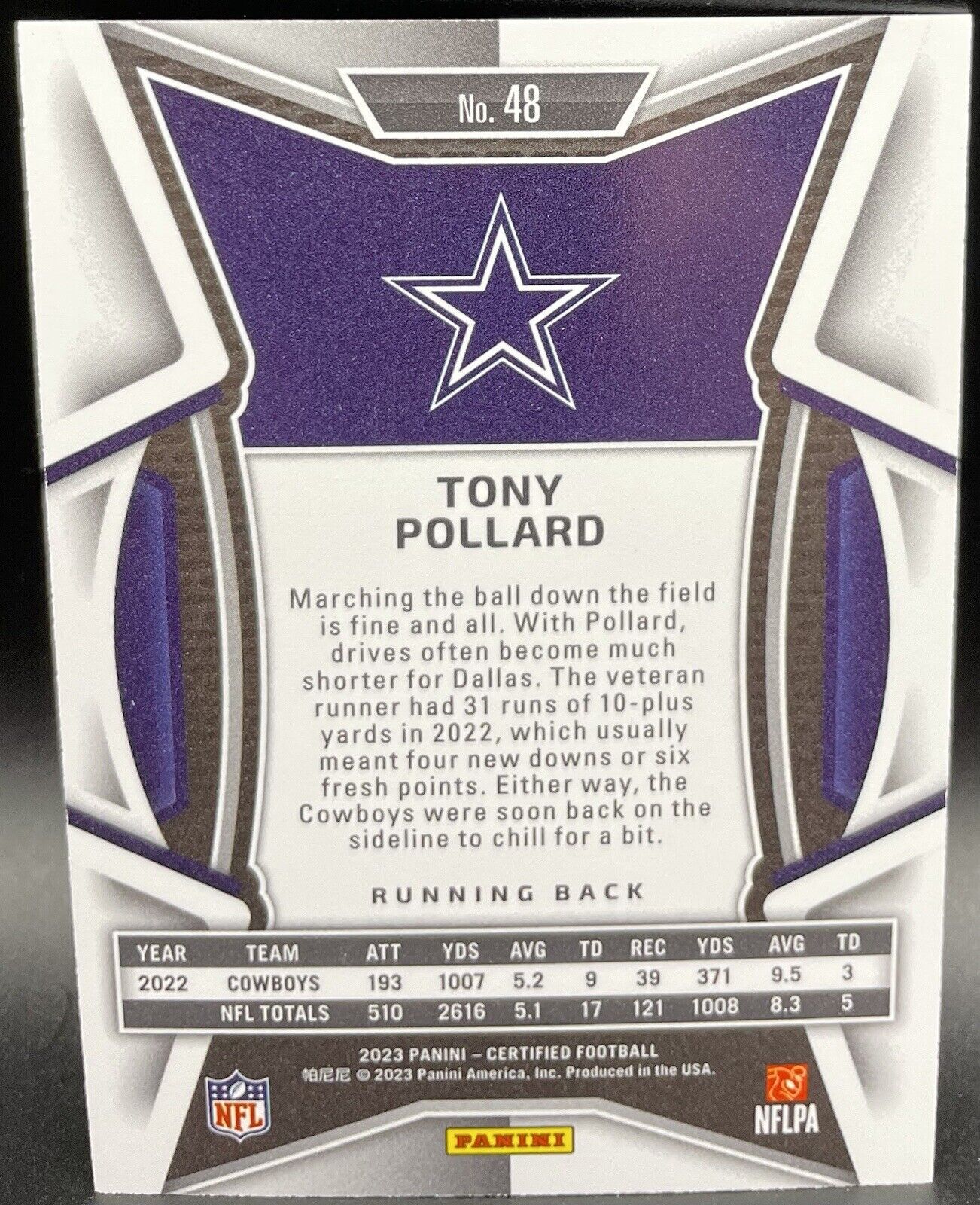 Tony Pollard 2023 Panini Certified - Mirror Bronze #48  /275 Dallas Cowboys ￼