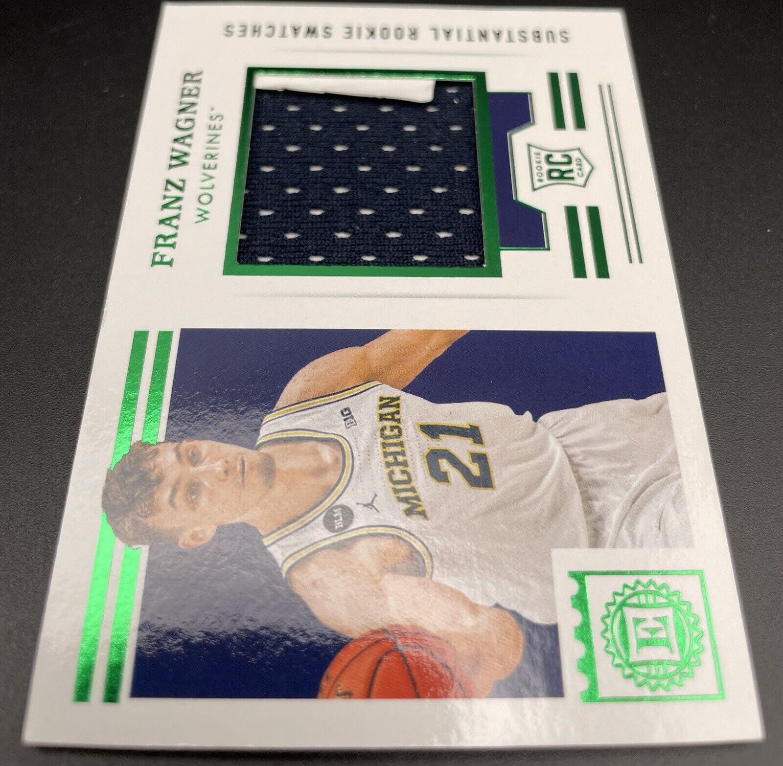 Franz Wagner 2021 Panini Chronicles Draft Picks #ESS-FW (RC) Patch Wolverines