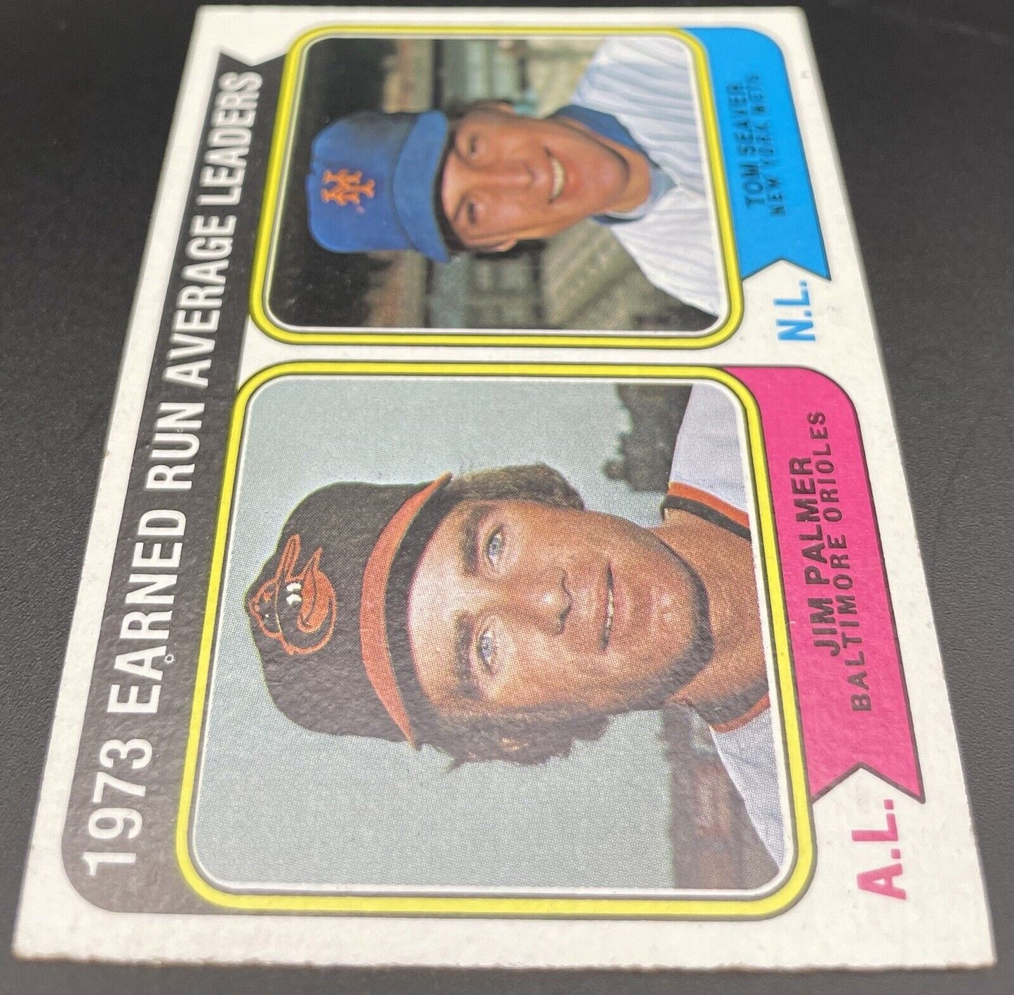 Jim Palmer & Tom Seaver 1974 Topps #206 ￼ Earned Run Average Leaders ￼