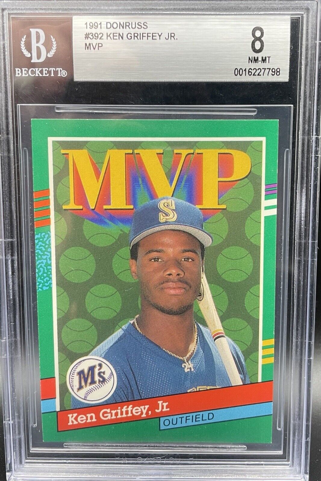 KEN GRIFFEY JR MVP 1990 Donruss #392 Seattle Mariners ERROR INC No Dot