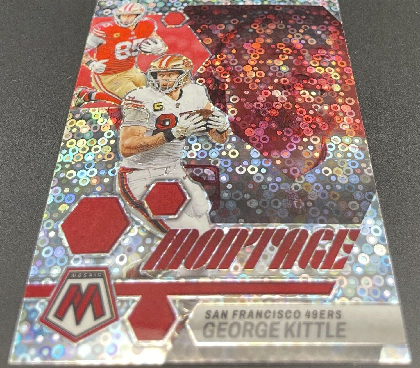 George Kittle 2023 Panini Mosaic Disco Prizm #M-28 San Francisco 49ers