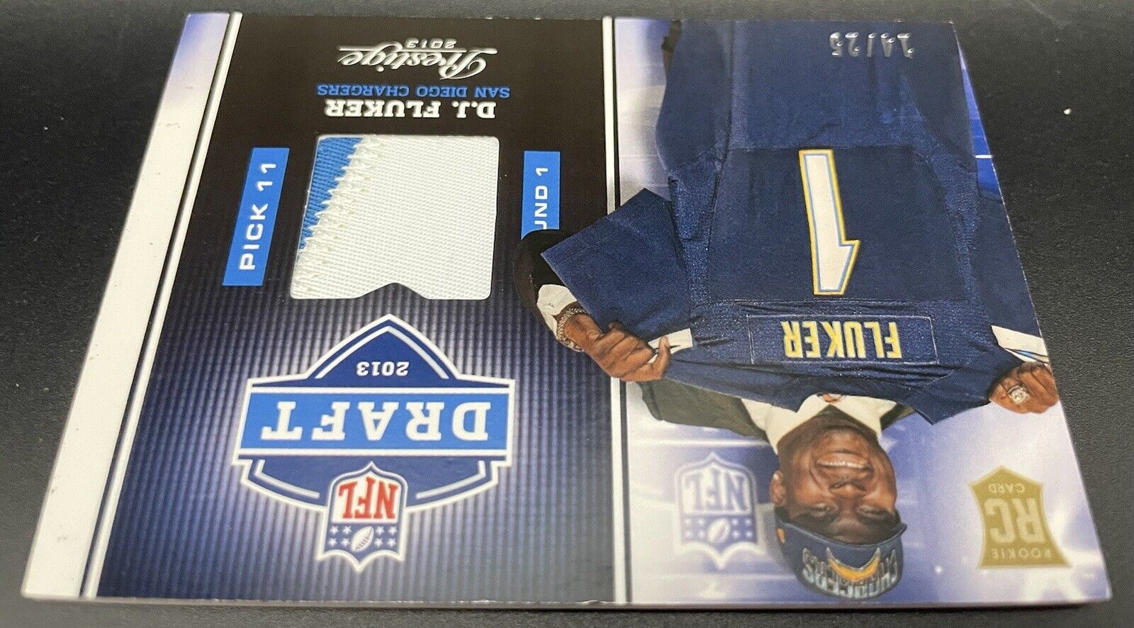 DJ Fluker 2013 Prestige Football Draft Day #11 RC Patch /25 San Diego Chargers