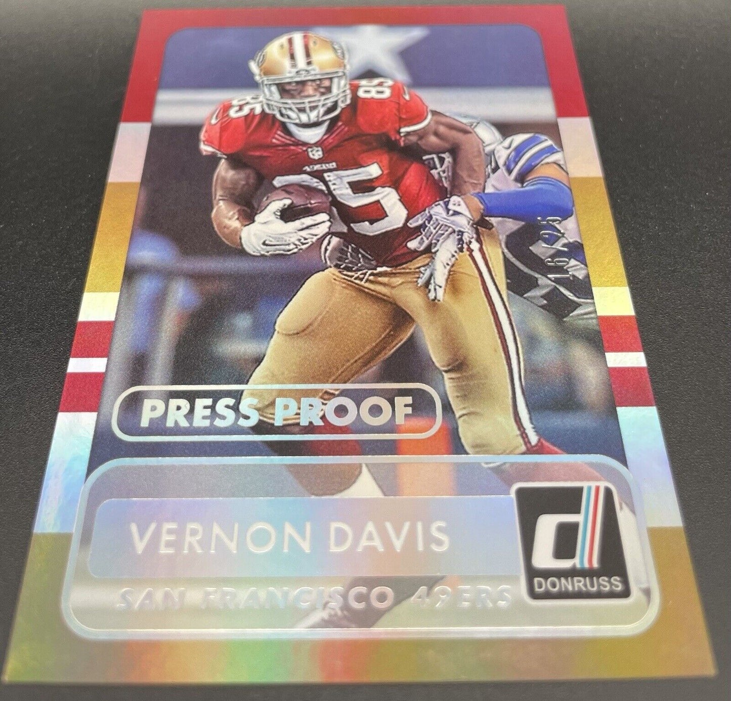 Vernon Davis 2015 Panini Donruss #97 Rookie,  /25 San Francisco 49Ers 