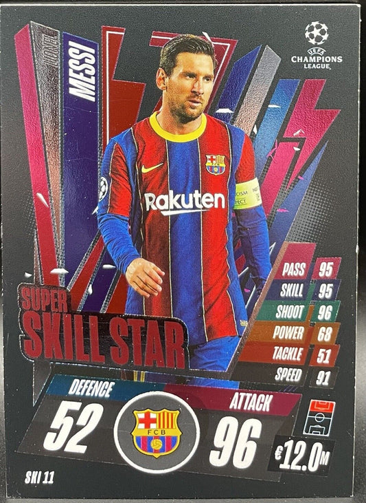 2020-21 Lionel Messi Topps Match Attax Champions League Super Skill Star SKI11!