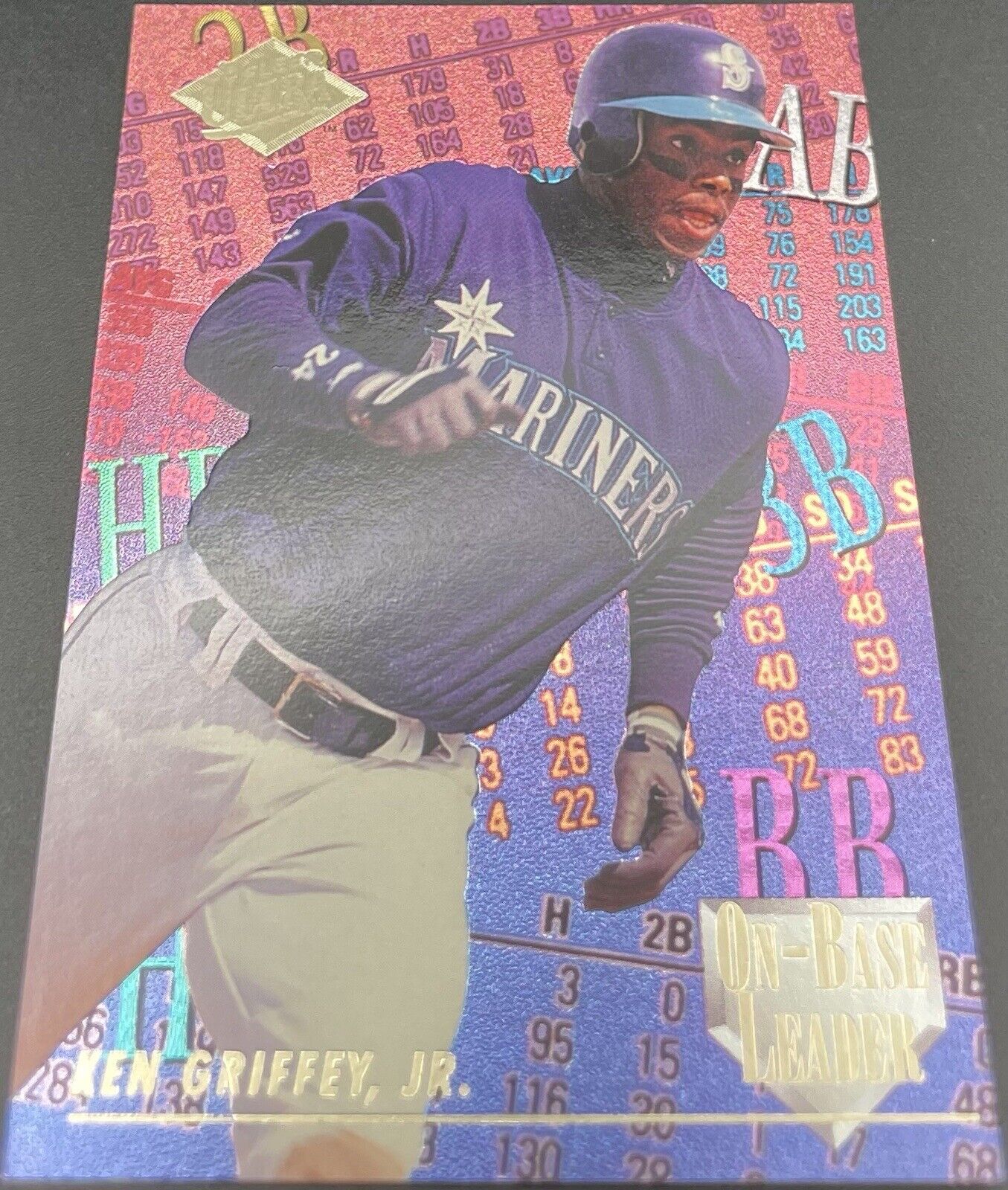 1994 Ultra Ken Griffey Jr. On-Base Pink/blue Foil Flake #6 Seattle Mariners Rare